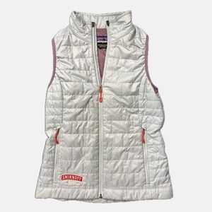 Patagonia Nano Puff Vest Light Blue XS Smirnoff Ice Vodka Corporate Logo